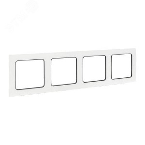 Стокгольм Рамка 4-местная белая с линией цвета черный PROxima EZM-G-305-20