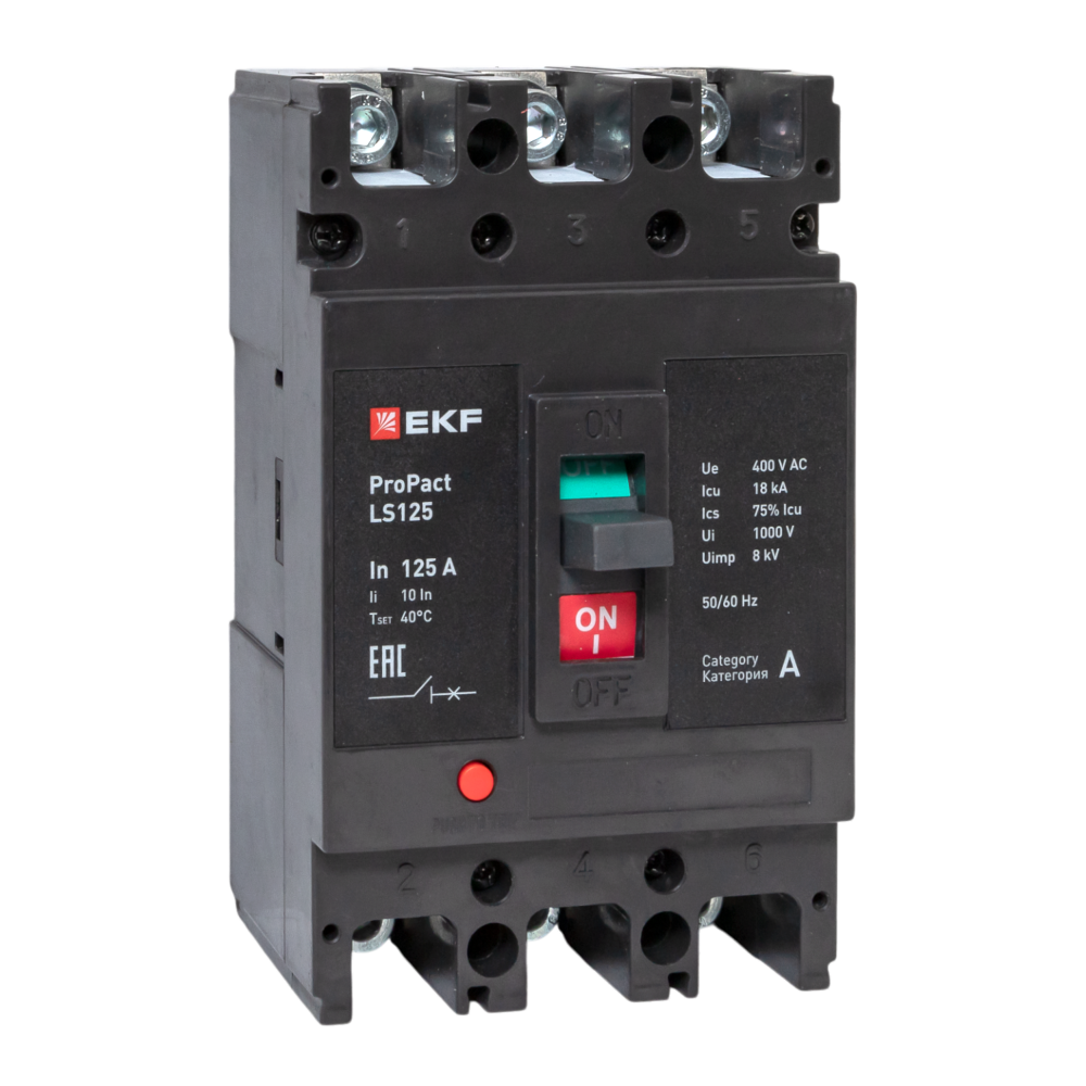 Изображение товара Автоматический выключатель LS125 18кА 3P 125А ProPact EKF