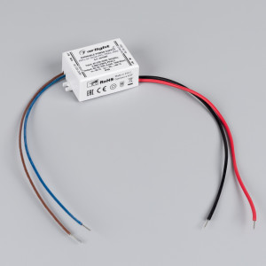 Блок питания ARPJ-SP-39260-PFC-TRIAC-MINI (10W, 20-39V, 260mA) 047587, Диммируемый источник тока по стандарту TRIAC с гальванической развязкой для светильников и мощных светодиодов. Входное напряжение 220-240 VAC. Выходные параметры: 20-39 В, 260 mА, 10 Вт. Встроенный PFC >0,9. Герметичный пластиковый корпус IP 65.