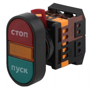 Кнопка APBB-22N "Пуск-Стоп" d22мм неон/240В 1з+1р (10/400/3200) Б0045625