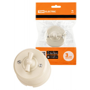 Выключатель поворотный 2-кл. с ручкой (бантик) 10А сл. кость «Виви» SQ1820-1306