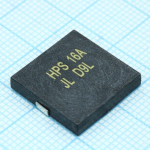 HPS16A, Пьезоизлучатель SMD, 3Vp-p (1~25Vp-p), 5 мА, 75 дБ, 4 кГц, 16x16х3.1 мм
