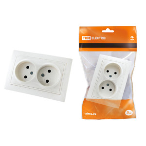 Розетка двойная 2П 10А 250В белая "Таймыр" SQ1814-0013