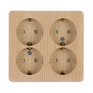 Розетка 4-м ОП Этюд 16А 250В с заземл. с заземл. защ. шторки сосна SE PA16-208D