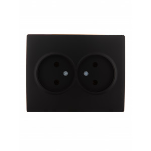 Розетка 2-м СП Karina 16А IP20 без заземл. термопласт черн. бархат 707-4200-128B