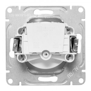 Механизм розетки, 16А, без заземления, со шторками, белый Эпика EKF UP1-SOW-101