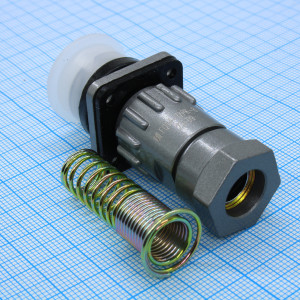 FQ14-7ZPK-8, Блочная розетка, 7 контактов, с патрубком и пружинным хвостовиком под кабель 8мм