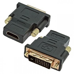 HDMI F/DVI24+1M (HAP-009), Переходник HDMI гн - DVI 24+1 шт винт металл