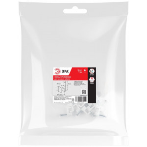 Скоба пластиковая крепежная плоская 9 мм белая NO-225-286 (10 шт/уп) Б0066619