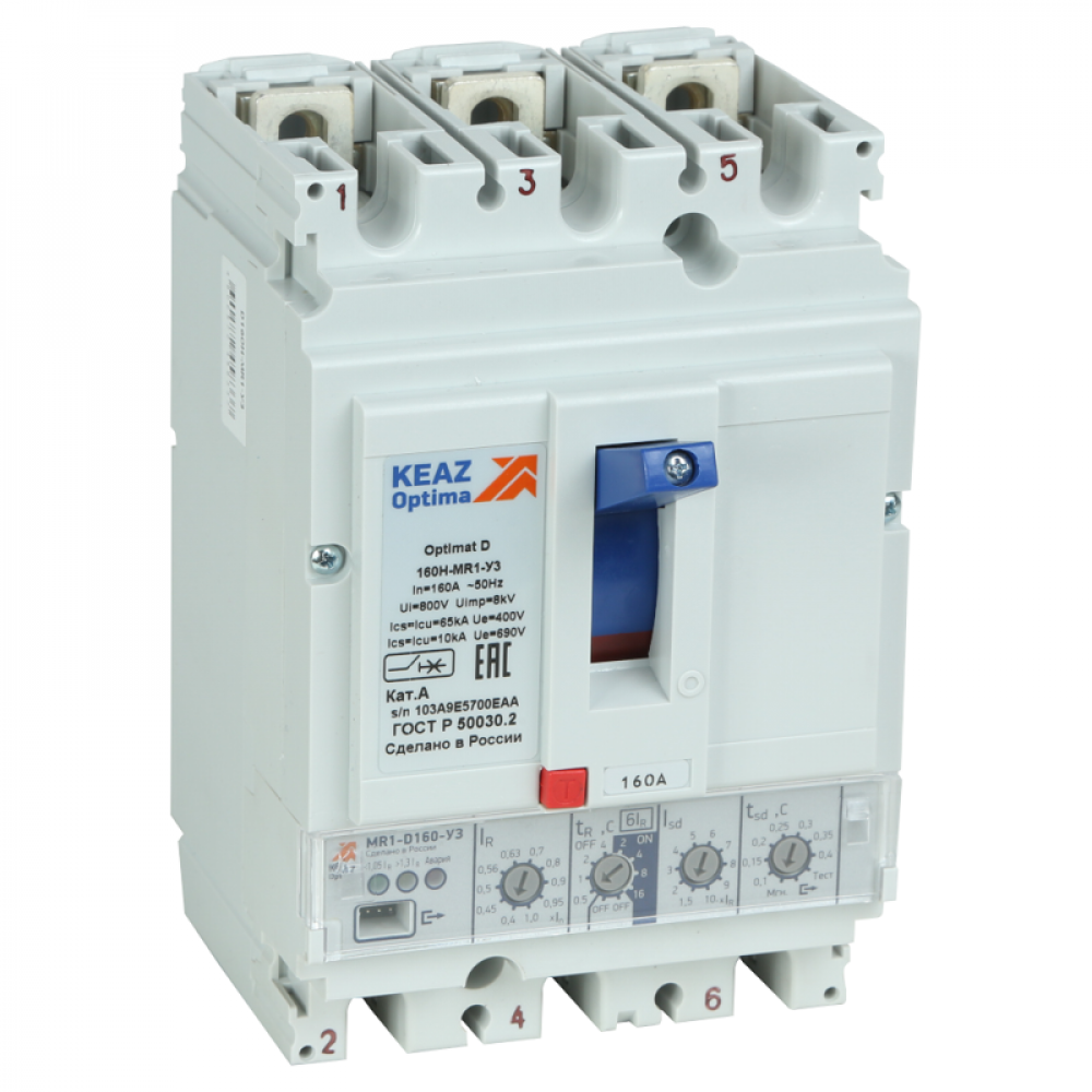 Изображение товара Выключатель автоматический 250А 40кА КЭАЗ D250N MR1 У3 для защиты электросетей