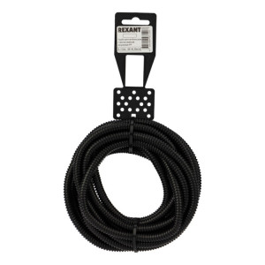 Труба автомобильная гофрированная ПП, 6,8мм, разрезная, бухта 5 м, 15-0705