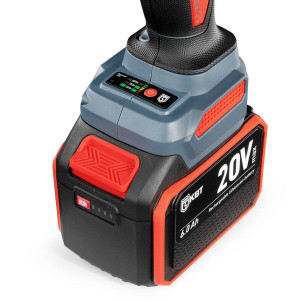 Гайковерт WB-20-2000 серия ПРОФИ, Гайковерт ударный аккумуляторный 20V бесщеточный с максимальным крутящим моментом 2000 Нм, 2 аккумуляторные батареи: Li-ion, 20 В/6Ач, з/у, патрон квадрат 3/4