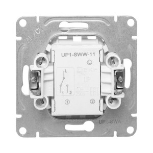 Механизм выключателя, одноклавишный, проходной, алюминий Эпика EKF UP1-SWA-11