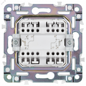 SKANDY Выключатель 2-клавишный проходной с индикацией 10А SK-V10Gr серый IEK SK-V22-1-10-K03