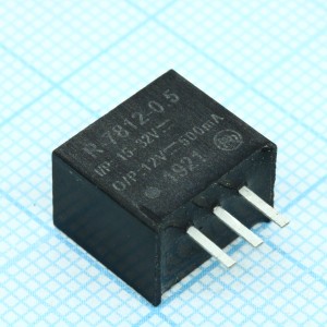 R-7812-0.5, Преобразователь DC/DC, на печатную плату 6Вт вход 15-32В выход 12В 0.5A 3-Pin SIP туба