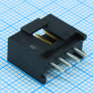 901361204, Разъем закрытый 4 контакта шаг 2.54 мм монтаж в отверстие лоток