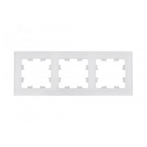 ATLASDESIGN NATURE 3-постовая РАМКА, НАТУРАЛЬНОЕ СТЕКЛО, БЕЛЫЙ (1шт) C2 ATN360103