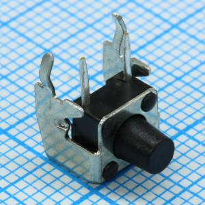 L-KLS7-TS6606-7.0-180, Кнопка тактильная 6х6мм угловая h=7мм усилие нажатия 180гр 0.05A 12В монтаж в отверстие