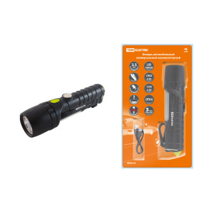 Фонарь автомоб. универс., 6 Вт CREE+3 Вт COB,1x18650 2200 мА*ч, магн., подвес, USB, стропорез, SQ0350-0058