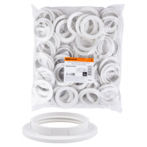 Кольцо для патрона Е27, термостойкий пластик, белый, Б/Н SQ0335-0164