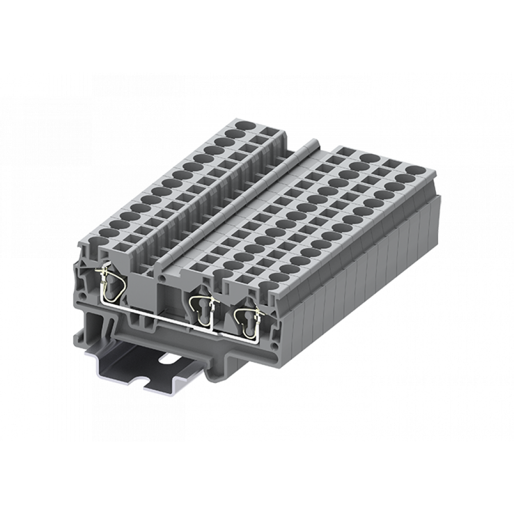 Изображение товара Проходная клемма TC4-3-GY пружинная DIN 35 для 3 точек подключения