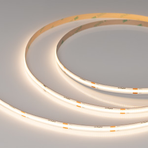 Лента COB-X480-8mm 24V Warm3000 (8 W/m, IP20, CSP, 5m) 039059, Светодиодная лента COB-X480, открытая IP20. Светодиоды CSP, 480 шт/м (2400 шт на 5 м), белая плата, ширина 8 мм, скотч 3М. Цвет ТЕПЛЫЙ 3000K, цветопередача CRI>90, угол 180°. Питание 24 В, мощность 8 Вт/м (40 Вт на 5 м). Размеры 5000х8х1.8 мм. Мин.отрезок