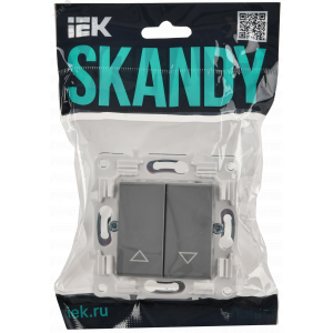 SKANDY Выключатель жалюзи 10А SK-V12Gr серый IEK SK-V15-0-10-K03