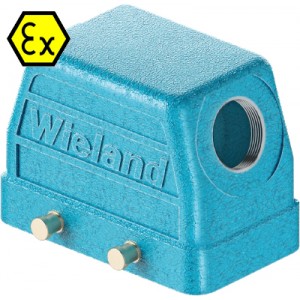 Крышка разъема Ex EX GOT GA10 M20 09IA Z1, Крышка разъема на кабель, типоразмер 10B, взрывозащита, без уплотнителя, 1 отверстие с резьбой для кабельных вводов M20x1,5, с боковым расположением, без защелок (упоры для двух защелок), материал корпуса: цинковый сплав