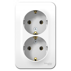 Розетка 2-м ОП Blanca 16А IP20 250В с заземл. без защ. шторок с изолир. пластиной бел. SE BLNRA010211