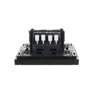 FORTE&PIANO Выключатель 2-клавишный проходной 10А FP107 черный IEK FP-V22-0-10-1-K02