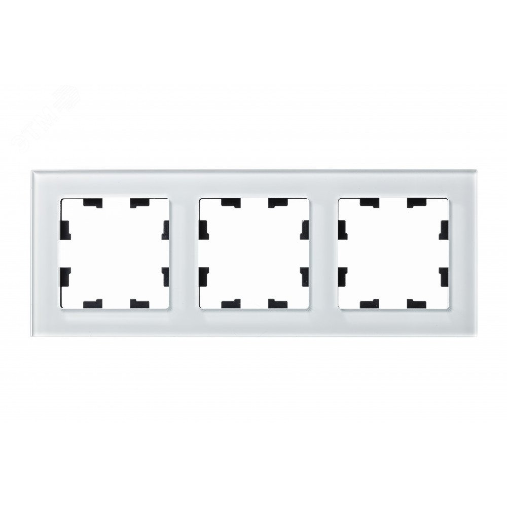 Изображение товара Рамка AtlasDesign Nature 3-постовая стекло белый для электроустановочных изделий