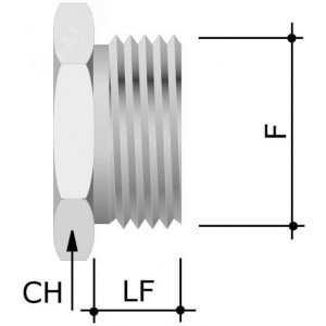 Заглушка M16x1,5, никелированная латунь 6050-16A
