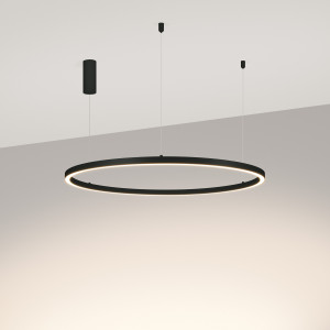 Светильник SP-CONGO-MULT-1-R800-42W Day4000 (BK, 120 deg, 230V) 046248, Подвесной светильник. Мощность 42 Вт, св. поток 2500 лм, 60 лм/Вт, дневной 4000 K, CRI>90, угол 120°, напряжение питания 230 В. Черный круглый корпус из алюминия, экран силикон, степень защиты IP20. Размер: диаметр 800 мм, высота 25 мм, ширина профиля 25