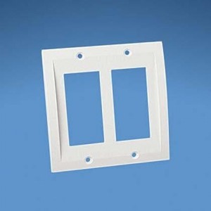 ECPGWH-2G, Wire Ducting Dbl Gang Rectangular Screw-On Facepla