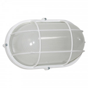 Светильник "Банник" 1202 НПП 03-100-018 1х100Вт E27 IP65 овал большой корпус с решеткой бел. 1005500933