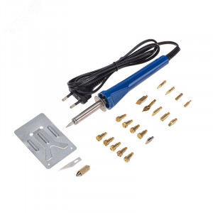 Выжигатель, пирограф, 30Вт, 230В, Выжигатель (набор паяльник - выжигатель), пирограф, 30Вт, 230В, 420-450°C, 21 насадка + подставка, коробка