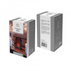 Светодиодный камин Фьюжн с эффектом живого огня 14,7x11,7x25 см, батарейки 2хС (не в комплекте) USB, черный 511-039