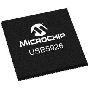 USB5926-I/KD, ИС, интерфейс USB USB3.1, Gen 1/  5 Gbps, 6 port Smart Hub/Feature Controller, USB C Mux, USB Type C port for Upstream, 2 Type C ports for Downstream