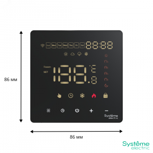 ARTGALLERY ТЕРМОСТАТ программируемый с Wi-Fi для электрического теплого пола, 16 А, моноблочный, ЧЕРНЫЙ GAL001038