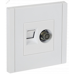 FORTE&PIANO Розетка двойная TV+RJ45 кат.5E FP236 белый IEK FP-AK20-1-K01