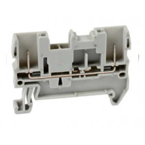 Клемма для разъемов UJ6-2.5V/2, Клемма для подключения внешнего разъема, (2 разъема), тип фиксации провода: Push-in, номинальное сечение: 2,5 мм кв., 24A, 500V, ширина: 5,2 мм, цвет: серый, тип монтажа: DIN35