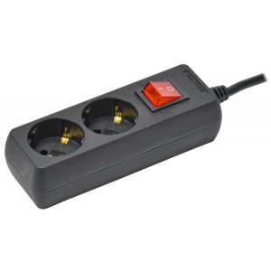 Удлинитель У02К 2 места с/з 3м 3х1мм2 16А 250В чер. WYP10-16-02-03-ZK-K02