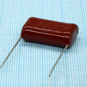 L-KLS10-CL21-225K250-P22.5, Конденсатор металлопленочный полиэтилентерефталатный 2.2 мкФ 250 В ±10% радиальный 22.5мм 85°C россыпь
