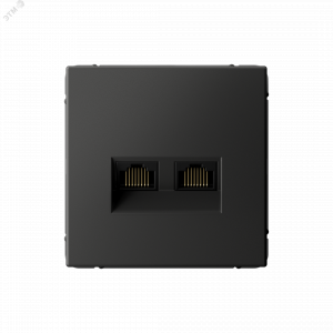 ARTGALLERY РОЗЕТКА двойная компьютерная RJ45+RJ45, кат. 5е, механизм, БАЗАЛЬТ GAL001485
