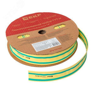 Термоусаживаемая трубка ТУТ нг 30/15 жел-зел рулон PROxima tut-30-yg