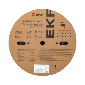 Термоусаживаемая трубка ТУТ нг 6/3 черная рулон PROxima tut-6-b