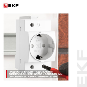 Розетка РДЕ-47 16А (под евро вилку с заземлением) EKF PROxima RDE4716