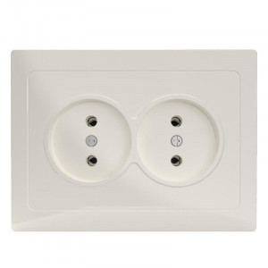 Розетка 2-м СП Pixel 16А IP20 без заземл. в сборе беж. TKE-PX-R2F-C02