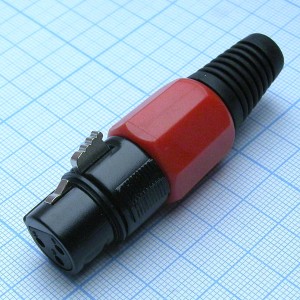CANNON 81R 3F, Аудио разъём XLR - розетка кабельная, 3 контакта, цвет - красный