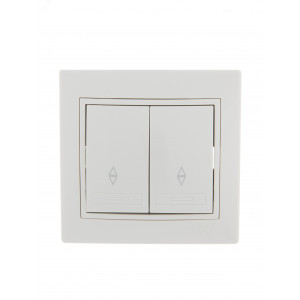 Переключатель проходной 2-кл. СП Mira 10А IP20 с бел.вставкой бел. 701-0202-106